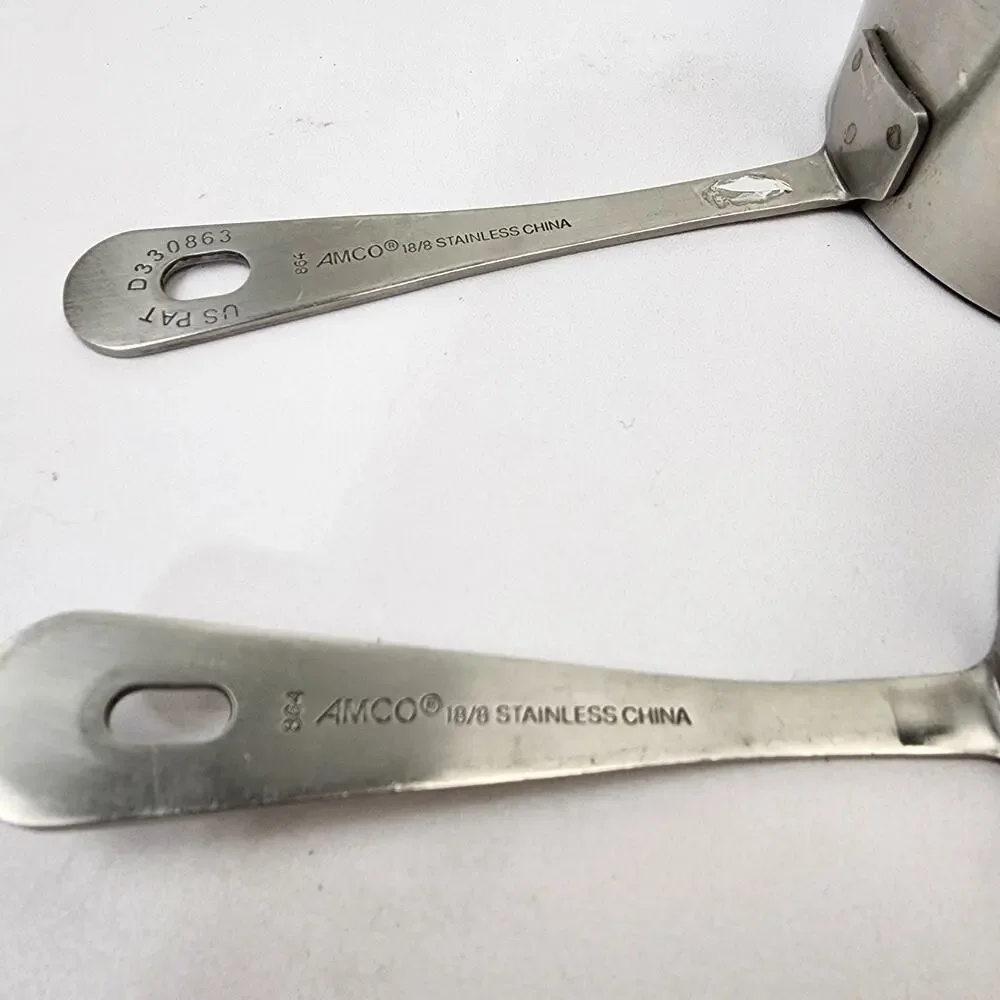Amco 864 SS 18/8 Performance Measuring Cups Set of 4 w/ Engraved Measurements